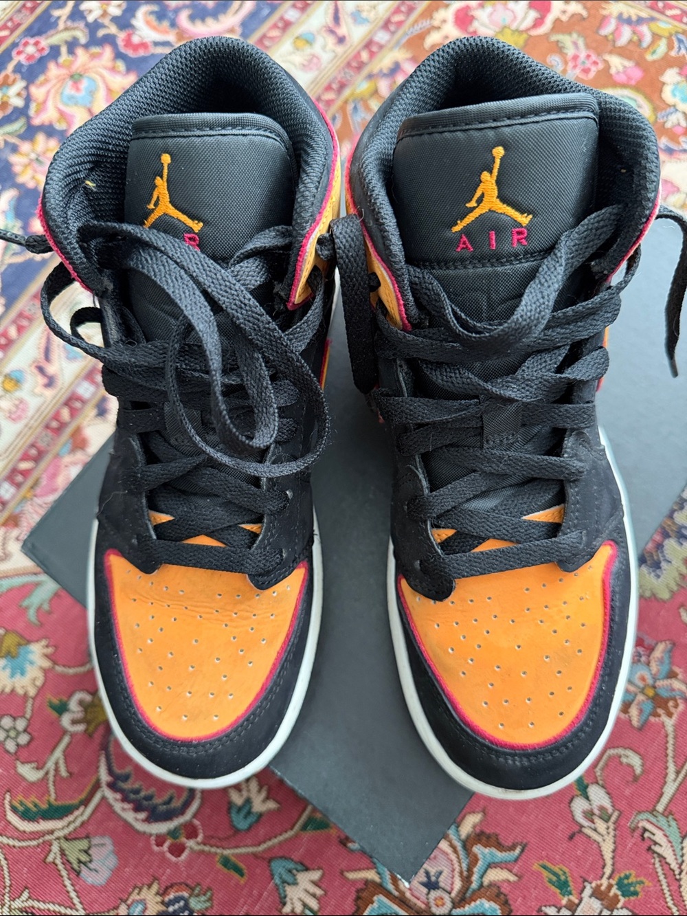 Air Jordan 1 Kids' High-Top Sneakers - Black / Orange
